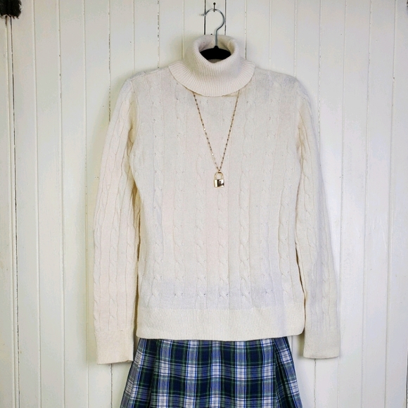 Alfred Sung Cable Knit Turtleneck Sweater - Picture 1 of 3